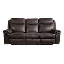 Aram Double Glider Reclining Sofa in Brown 8206BRW-3 - Michael's Discount Furniture