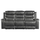 Putnam Double Reclining Sofa with Drop-Down in Gray 9405GY-3 - Michael's Discount Furniture