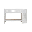 Galen Bunk Bed w/ Reversible Step Storage in White B2053SBW-1