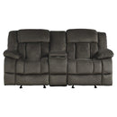 Laurelton Double Glider Reclining Loveseat w/ Center Console in Chocolate 9636-2 - Michael's Discount Furniture
