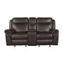 Aram Double Glider Reclining Loveseat in Brown 8206BRW-2 - Michael's Discount Furniture
