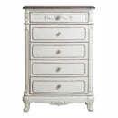Cinderella 5 Drawer Chest in Antique White with Grey Rub-Through 1386NW-9 - Michael's Discount Furniture