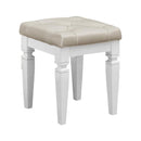 Allura Vanity Stool in White 1916W-14 - Michael's Discount Furniture