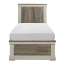 Arcadia Twin Panel Bed in White & Weathered Gray 1677T-1 - Michael's Discount Furniture