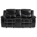 Bastrop Double Glider Reclining Loveseat in Black 8230BLK-2 - Michael's Discount Furniture