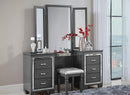 Allura Vanity Dresser with Mirror in Gray 1916GY-15 - Michael's Discount Furniture