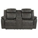 Centeroak Double Reclining Loveseat in Gray 9479BRG-2 - Michael's Discount Furniture