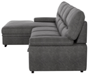 Michigan Sectional with Pull Out Bed and Left Chaise in Dark Gray 9407DG2LC3R - Michael's Discount Furniture