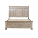 Bethel Queen Sleigh Platform Bed with Footboard Storage in Gray 2259GY-1