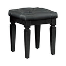 Allura Vanity Stool in Black 1916BK-14 - Michael's Discount Furniture