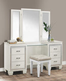 Allura Vanity Dresser with Mirror in White 1916W-15 - Michael's Discount Furniture