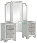 Avondale Vanity Dresser with Mirror in Silver 1646-15 - Michael's Discount Furniture