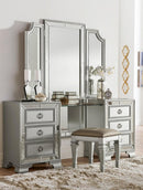 Avondale Vanity Dresser with Mirror in Silver 1646-15 - Michael's Discount Furniture