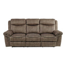Aram Double Glider Reclining Sofa in Dark Brown 8206NF-3 - Michael's Discount Furniture