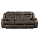 Madrona Double Reclining Sofa in Dark Brown 9989DB-3 - Michael's Discount Furniture