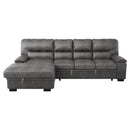 Michigan Sectional with Pull Out Bed and Left Chaise in Dark Gray 9407DG2LC3R - Michael's Discount Furniture