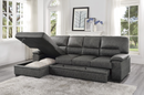 Michigan Sectional with Pull Out Bed and Left Chaise in Dark Gray 9407DG2LC3R - Michael's Discount Furniture