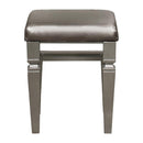 Tamsin Vanity Stool in Silver Grey Metallic 1616-14 - Michael's Discount Furniture