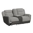 Hornet Motion Glider Loveseat with Console in Rancho Grey