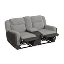 Hornet Motion Loveseat with Console in Rancho Grey - Michael's Discount Furniture