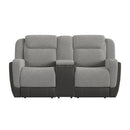Hornet Motion Loveseat with Console in Rancho Grey - Michael's Discount Furniture
