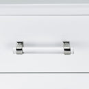 Irvine Mini Dressing Table with Stool, LED and USB in Glossy White - Michael's Discount Furniture