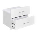 Irvine Mini Dressing Table with Stool, LED and USB in Glossy White - Michael's Discount Furniture