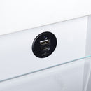 Irvine Mini Dressing Table with Stool, LED and USB in Glossy White - Michael's Discount Furniture