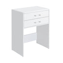 Irvine Mini Dressing Table with Stool, LED and USB in Glossy White - Michael's Discount Furniture