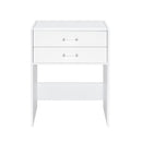 Irvine Mini Dressing Table with Stool, LED and USB in Glossy White - Michael's Discount Furniture