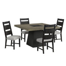 Jemma Square Table w/ Grey Top & Dark Espresso Base - Michael's Discount Furniture
