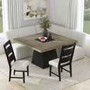 Jemma Square Table w/ Grey Top & Dark Espresso Base - Michael's Discount Furniture