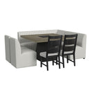 Jemma Square Table w/ Grey Top & Dark Espresso Base - Michael's Discount Furniture