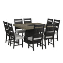 Jemma Square Table w/ Grey Top & Dark Espresso Base - Michael's Discount Furniture