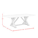 Lakeview Rectangular Standard Height Dining Table in White Marble