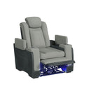 Lantana Power Motion Recliner with Power Headrest, Led, wireless charger and Cup holder in Rocky Cement/Charcoal
