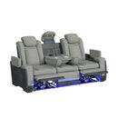 Lantana Power Motion Sofa with Power Headrest, Led, DDT, reading light and PWS in Rocky Cement/Charcoal - Michael's Discount Furniture