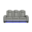 Lantana Power Motion Sofa with Power Headrest, Led, DDT, reading light and PWS in Rocky Cement/Charcoal - Michael's Discount Furniture