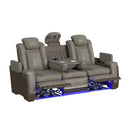 Lantana Power Motion Sofa with Power Headrest, Led, DDT, reading light and PWS in Rocky Grey/Brown - Michael's Discount Furniture