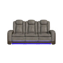 Lantana Power Motion Sofa with Power Headrest, Led, DDT, reading light and PWS in Rocky Grey/Brown - Michael's Discount Furniture