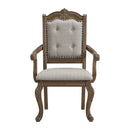Madison Park Dining Arm Chair with Beige Fabric in Walnut (2 Per Carton) - Michael's Discount Furniture