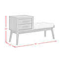 Malibu Bench with Grey Fabric in Walnut - Michael's Discount Furniture