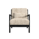Marina Chair with kidney pillow in Langley Cream and Brushed Espresso Finish - Michael's Discount Furniture