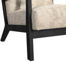 Marina Chair with kidney pillow in Langley Cream and Brushed Espresso Finish - Michael's Discount Furniture