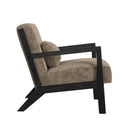 Marina Chair with kidney pillow in Langley Cocoa and Brushed Espresso Finish - Michael's Discount Furniture