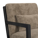 Marina Chair with kidney pillow in Langley Cocoa and Brushed Espresso Finish - Michael's Discount Furniture