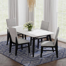 Marlene Standard Height Dining Set in Black-Table and Four Chairs - Michael's Discount Furniture
