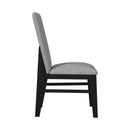 Marlene Dining Side Chair with Grey Fabric in Black (2 Per Carton) - Michael's Discount Furniture