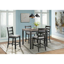 Martin Counter Side Chair with Grey Fabric - Black Finish (2 Per Carton) - Michael's Discount Furniture
