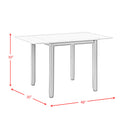 Martin 3 pc Drop Leaf Dining Set (Dark Brown Top - White Base) - Michael's Discount Furniture